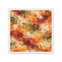 Herfst Alcohol Inkt Abstract Patroon in Oranje, Ro