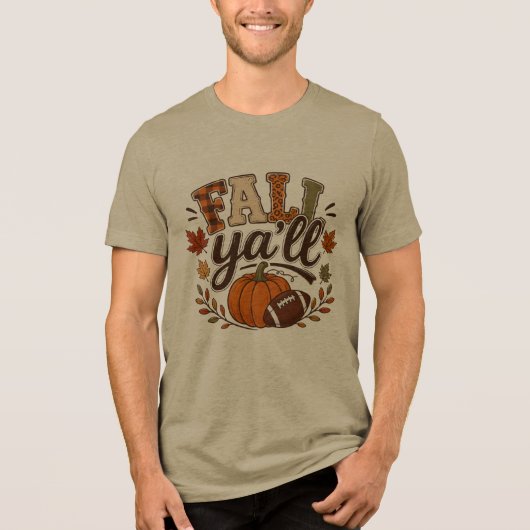 Herfst allemaal Tri-Blend shirt (Voorkant)