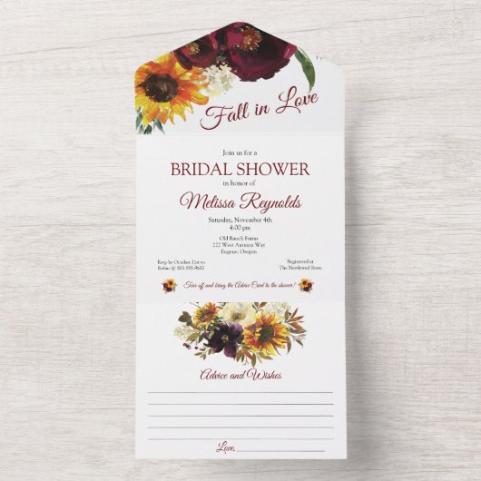 Herfst alles in één bruidsdouche uitnodiging (Binnen)