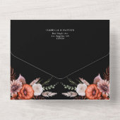 Herfst Alles In Een Donker Moody Bloemen Zwart Boh All In One Uitnodiging (Achterkant)