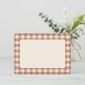 Herfst Amaro op Panna Cotta Gingham - plaid patroo Bedankkaart (Staand voorkant)