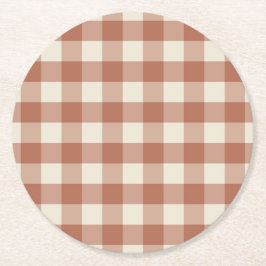 Herfst Amaro op Panna Cotta Gingham - plaid patroo Kartonnen Onderzetters