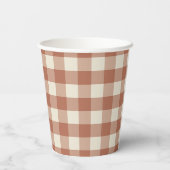 Herfst Amaro op Panna Cotta Gingham - plaid patroo Papieren Bekers (Achterkant)