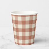 Herfst Amaro op Panna Cotta Gingham - plaid patroo Papieren Bekers (Voorkant)