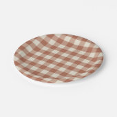 Herfst Amaro op Panna Cotta Gingham - plaid patroo Papieren Bordje (Gekanteld)