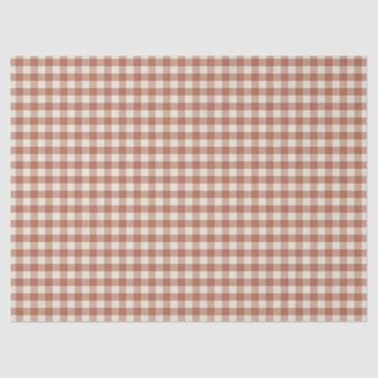 Herfst Amaro op Panna Cotta Gingham - plaid patroo Tissuepapier (Voorkant)