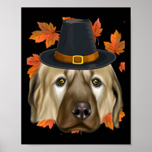 Herfst Anatolische Herder Hond Pelgrim Thanksgivin Poster