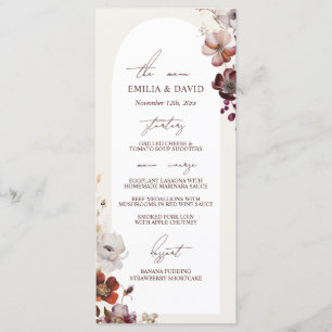 Herfst Anemone Arch Wedding Menu