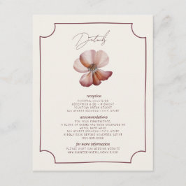 Herfst Anemoon Hand getrokken Border Wedding Detai Informatiekaartje
