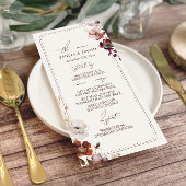 Herfst Anemoon Hand getrokken Rand Wedding Menu