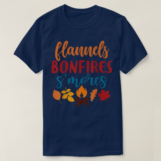 Herfst Apparel, Flannels Bonfire S'mores, herfst T-shirt (Design voorkant)