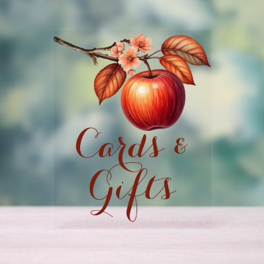 Herfst Appel Bruiloft Cards & Cadeaus Acryl Bord (Neutraal)