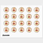 Herfst Appel Mand Cadeau Bloemige Stickers Zegels (Vel)