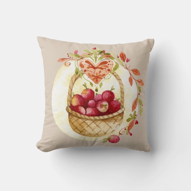 Herfst Appel Mand Geschenk Huis Decor Kussensloop Kussen (Voorkant)
