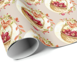 Herfst Appel Mand Geschenk Wrap Inpakpapier