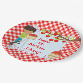 Herfst Appel plukken Afro-Amerikaanse verjaardag Papieren Bordje (Gekanteld)