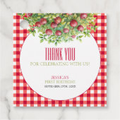 Herfst appel van onze eerste verjaardag bedankjes labels (Voorkant)