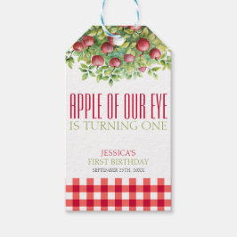 Herfst appel van onze eerste verjaardag cadeaulabel