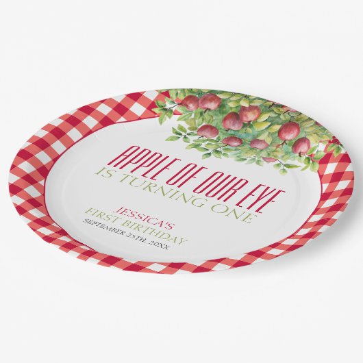 Herfst appel van onze eerste verjaardag papieren bordje (Gekanteld)