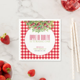 Herfst appel van onze eerste verjaardag servet