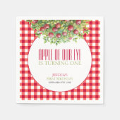 Herfst appel van onze eerste verjaardag servet (Voorkant)