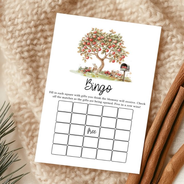 Herfst Appel van onze ogen Baby Shower Bingo spel (Fall Apple Tree Baby Shower Bingo Game)