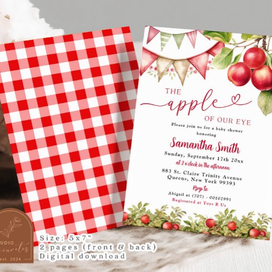 Herfst Appel van onze ogen baby shower Kaart