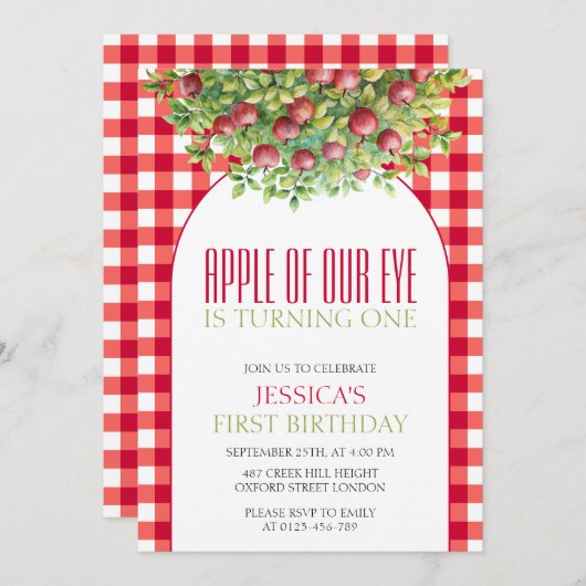 Herfst Appel van Onze Oog Eerste Verjaardag Kaart (Voorkant / Achterkant)