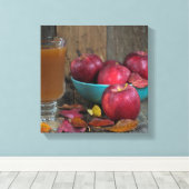 Herfst appelcider en appels canvas afdruk (Insitu (Houten vloer))