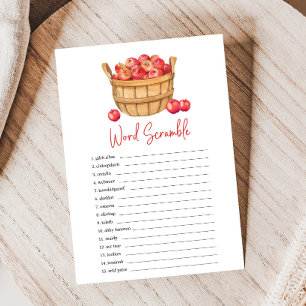 Herfst Appelmandje Baby Shower Woordzoekspel met d