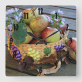 Herfst Appeloogst Stilleven Vierkante Klok (Voorkant)