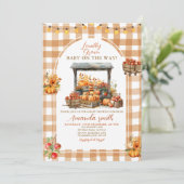 Herfst Appelpompoen lokaal geteeld Baby shower Kaart (Staand voorkant)