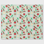 Herfst appels en kaneel naadloze Thanksgiving Cadeaupapier (Vlak)