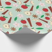 Herfst appels en kaneel naadloze Thanksgiving Cadeaupapier (Hoek)