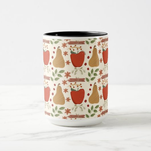 Herfst appels en peren rustiek mok (Midden)