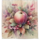 Herfst appels in pastelkleuren waterverf schilderi douchegordijn (Voorkant)