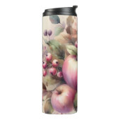 Herfst appels in pastelkleuren waterverf schilderi thermosbeker (Gedraaid links)