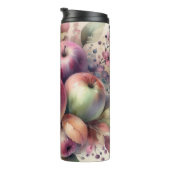 Herfst appels in pastelkleuren waterverf schilderi thermosbeker (Geroteerd rechts)
