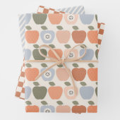 Herfst Appels met Cheques en Stripes Inpakpapier Vel (In situ)