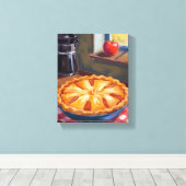 Herfst Appeltaart Thanksgiving Waterverf Canvas Afdruk (Insitu (Houten vloer))