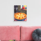 Herfst Appeltaart Thanksgiving Waterverf Canvas Afdruk (Insitu (Woonkamer))
