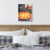 Herfst Appeltaart Thanksgiving Waterverf Canvas Afdruk (Insitu (Slaapkamer))
