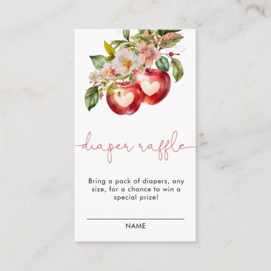 Herfst Apple Baby shower Luier Raffle Informatiekaartje (Voorkant)