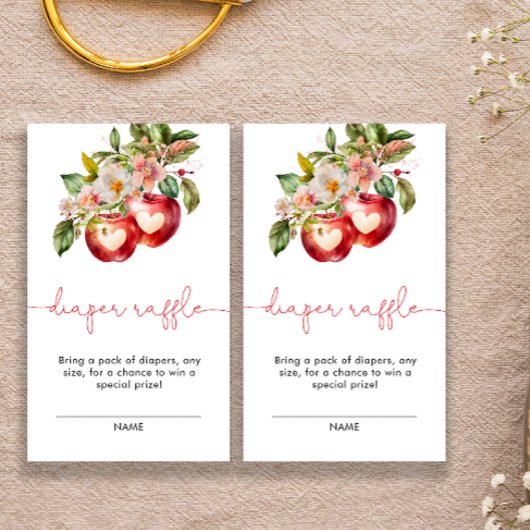 Herfst Apple Baby shower Luier Raffle Informatiekaartje
