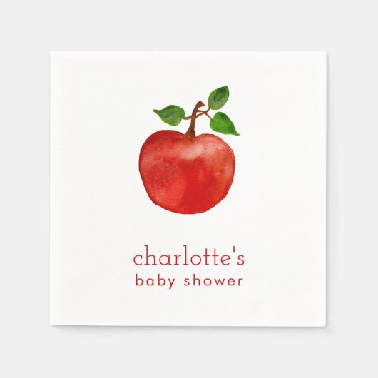 Herfst Apple Baby shower Papieren servetten (Voorkant)
