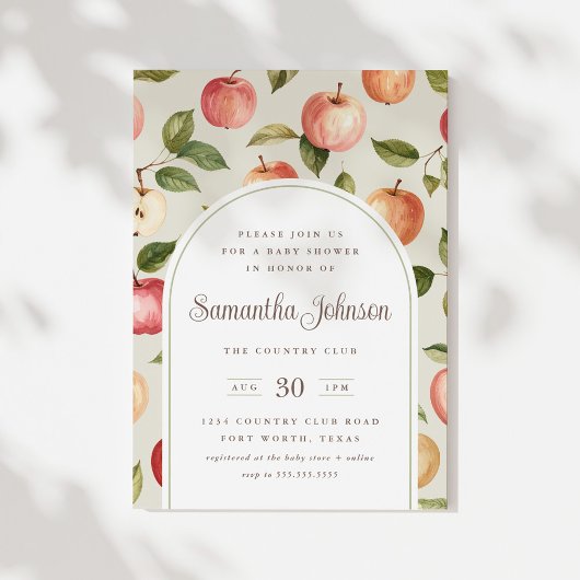 Herfst Apple Baby shower Uitnodiging