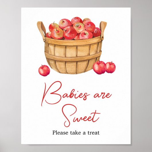 Herfst Apple Basket Baby shower Baby's zijn zoet Poster (Voorkant)