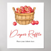 Herfst Apple Basket Baby shower Luier Raffle Poster (Voorkant)