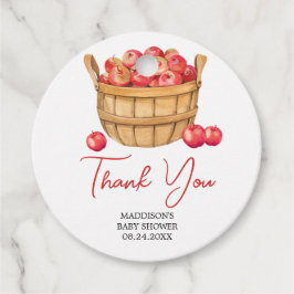 Herfst Apple Basket Baby shower Ronde Bedankjes Labels