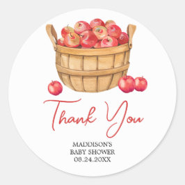 Herfst Apple Basket Baby shower Ronde Sticker